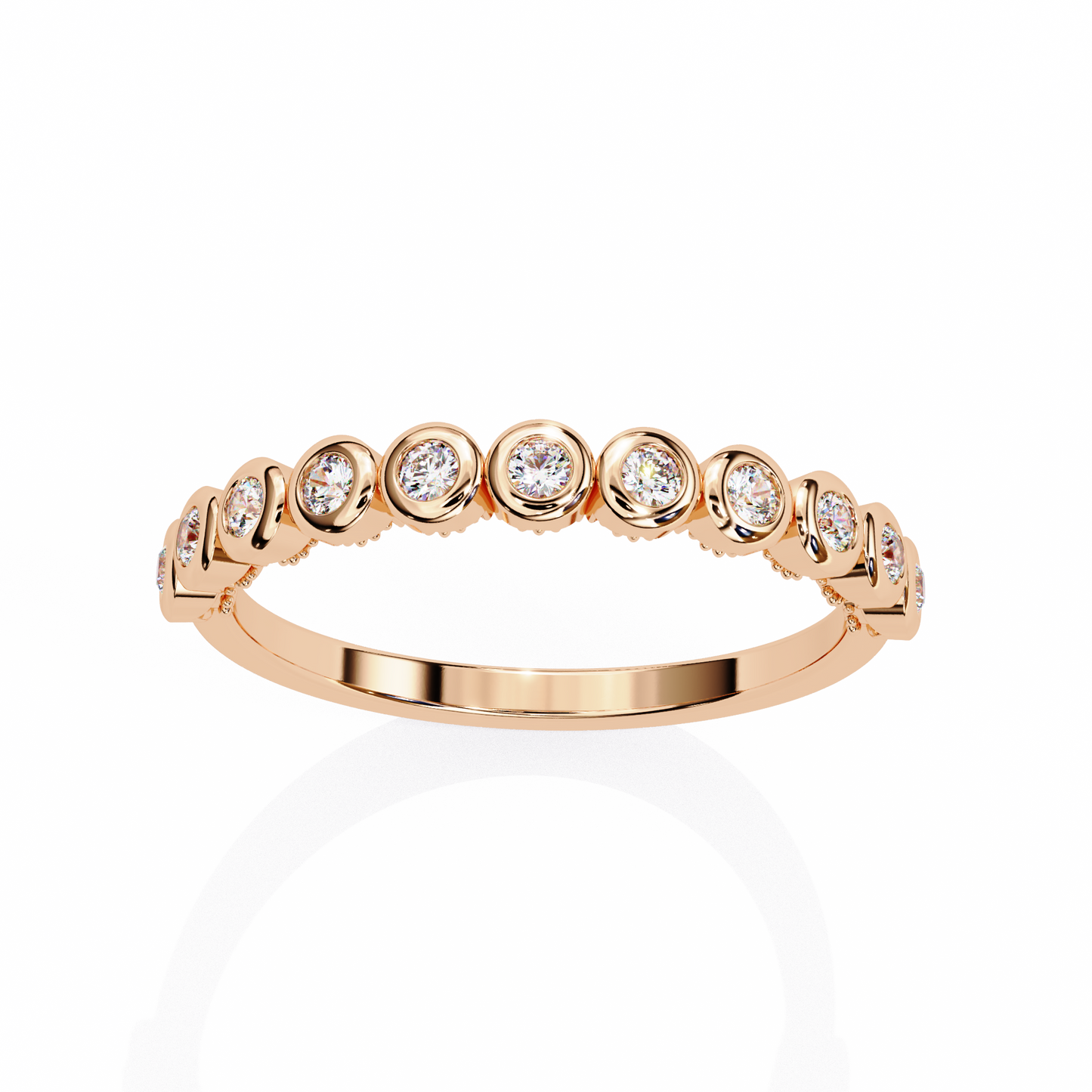 14K White Gold Round Lab Grown Diamond Band