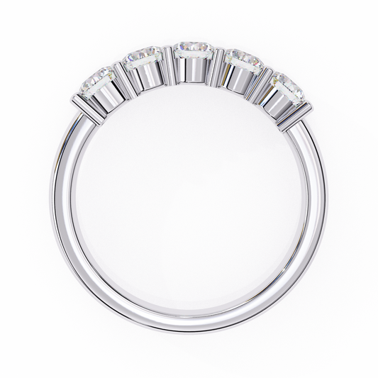 14K White Gold Round Lab Grown Diamond Band