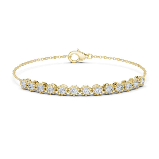 Round Station Lab Grown Diamond Bracelet