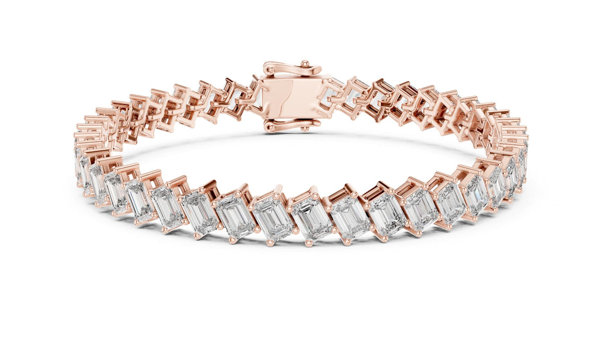 Emerald Tennis Lab Grown Diamond Bracelet
