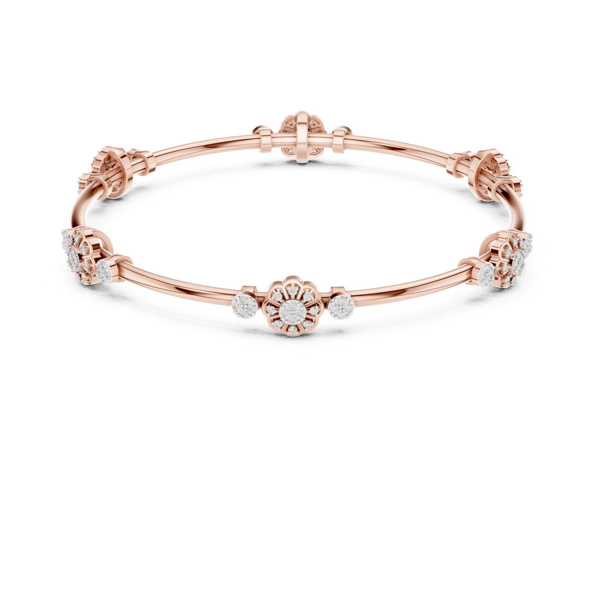 Round Bangle Lab Grown Diamond Bracelet