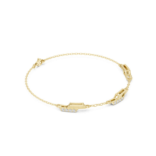 Round Station Lab Grown Diamond Bracelet