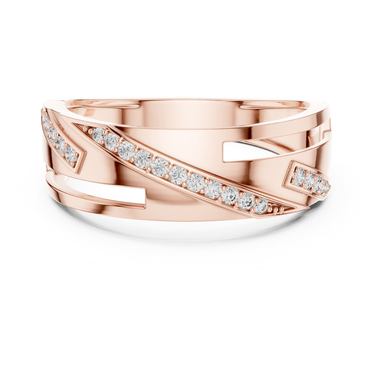Round Lab Grown Diamond Twisted Engagement Ring