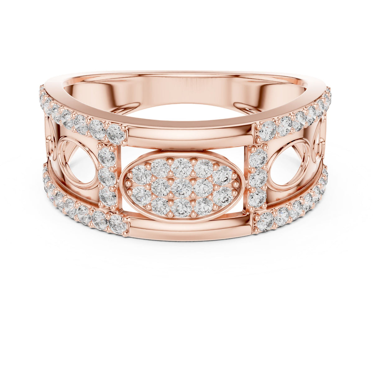 Round Lab Grown Diamond Pave Engagement Ring