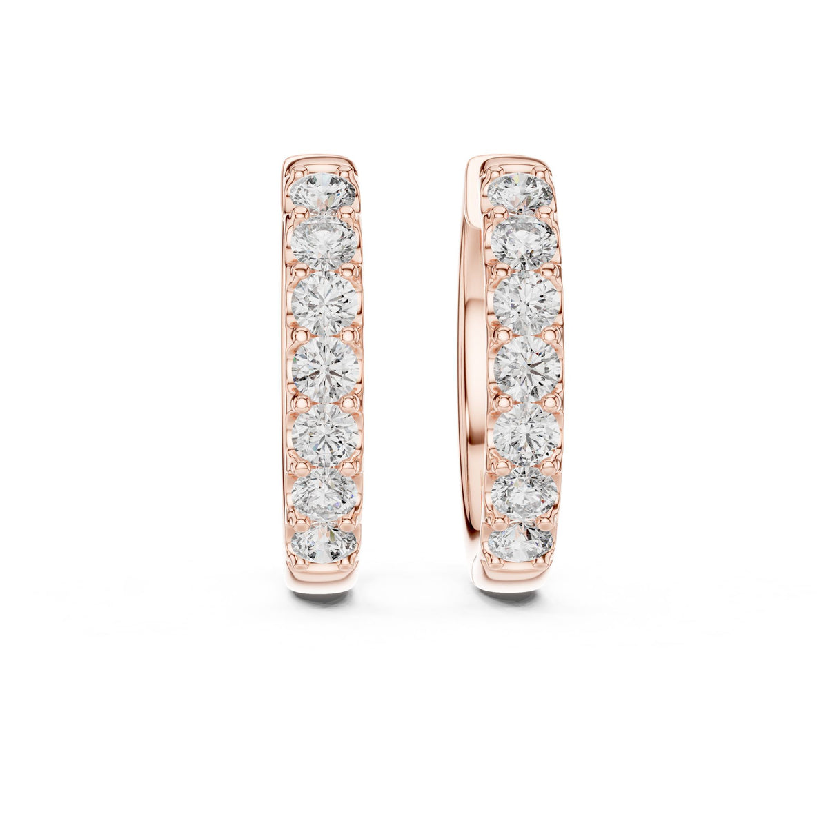 Round Hoop Lab Grown Diamond Earrings
