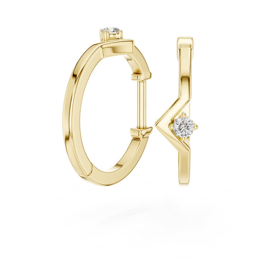 Round Huggie Lab Grown Diamond Earrings