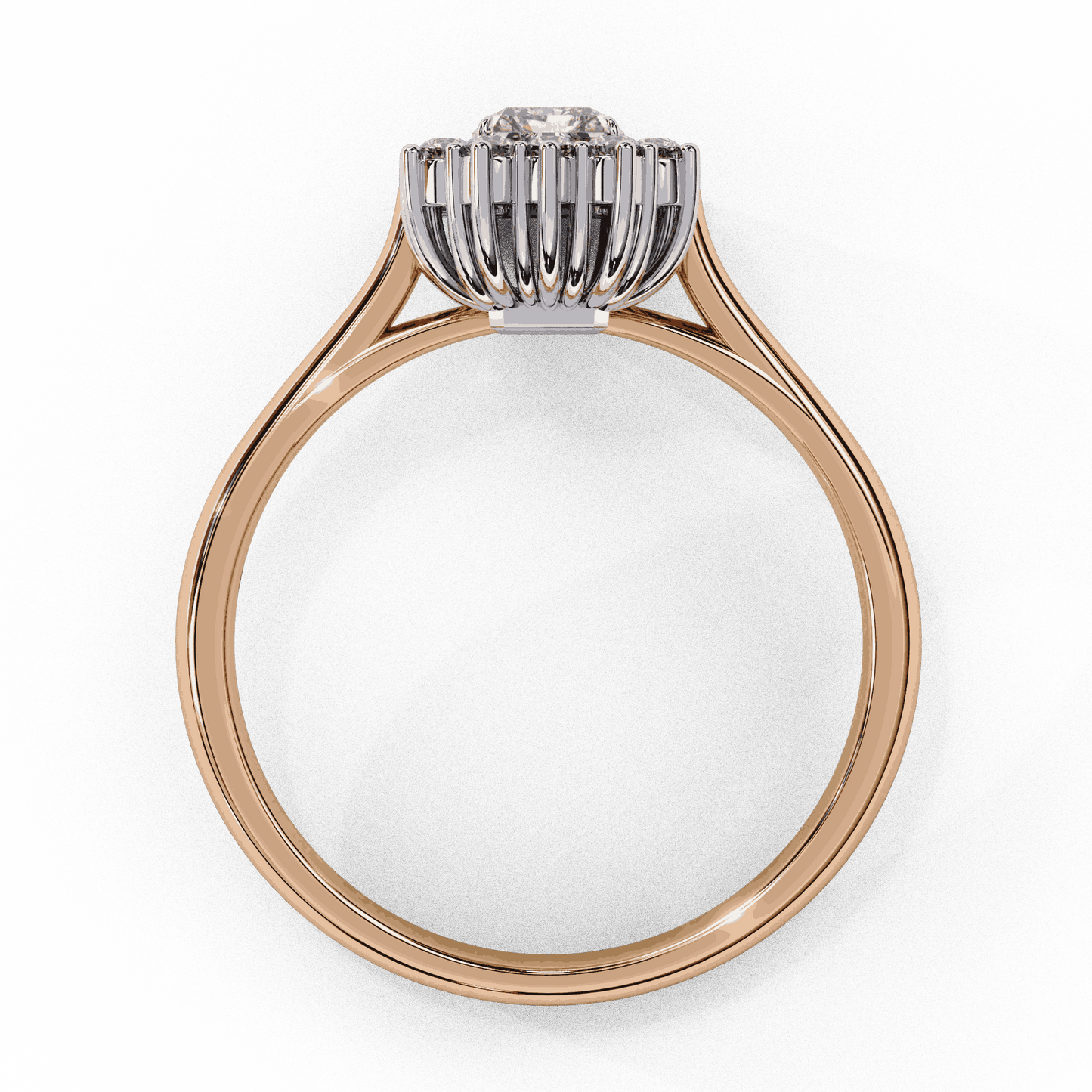 Emerald Cut Lab Grown Diamond Halo Engagement Ring with Vintage Art Deco Halo