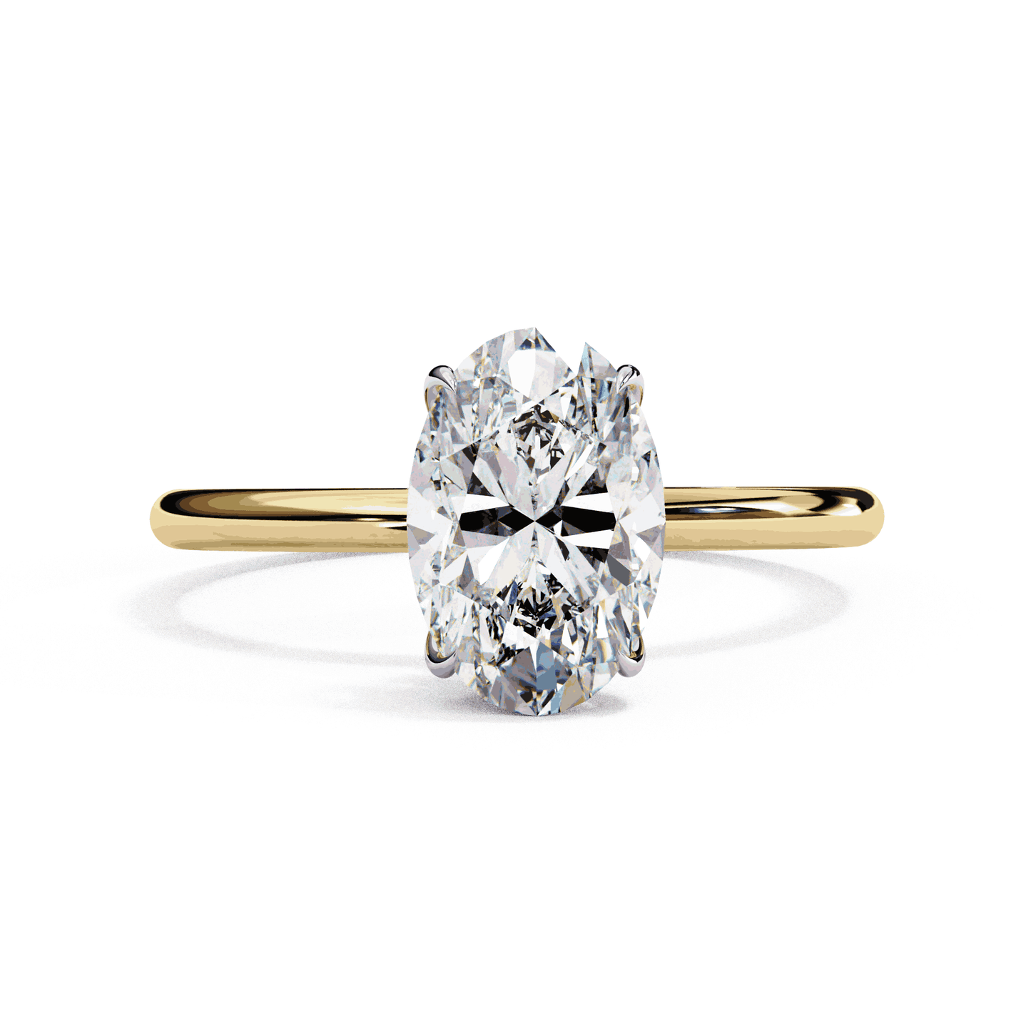 Oval Cut Lab Grown Diamond Halo Engagement Ring with Hidden Pavé and Double Claw Prongs