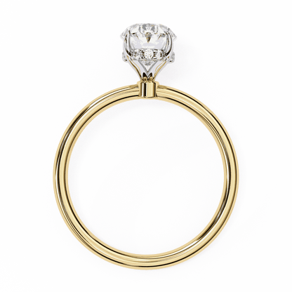 Oval Cut Lab Grown Diamond Halo Engagement Ring with Hidden Pavé and Double Claw Prongs