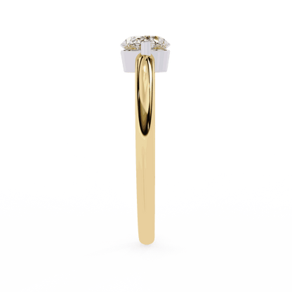 Oval Cut Lab Grown Diamond Solitaire Engagement Ring with East West Setting and Thin Band