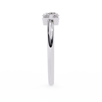 Oval Cut Lab Grown Diamond Solitaire Engagement Ring with East West Setting and Thin Band