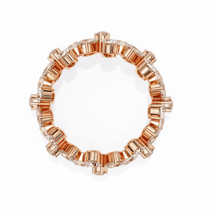 Pear Cut Lab Grown Diamond Cluster Eternity Ring with Floral Petal Motif