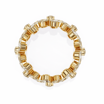 Pear Cut Lab Grown Diamond Cluster Eternity Ring with Floral Petal Motif