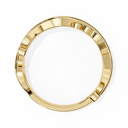 Round Cut Lab Grown Diamond Vintage Engagement Ring with Vine and Leaf Eternity Band
