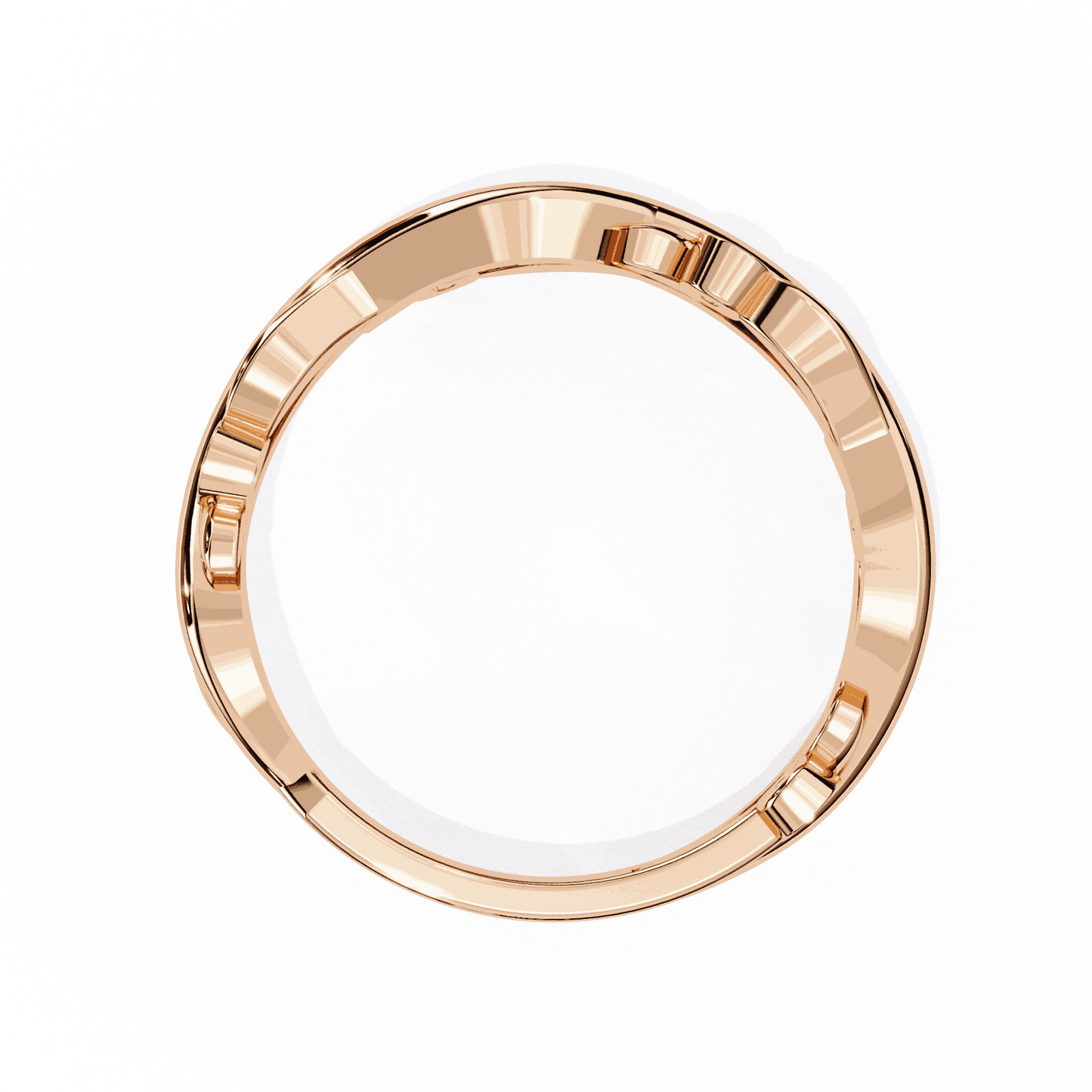 Round Cut Lab Grown Diamond Bezel Engagement Ring with Olive Branch and Berry Eternity Band