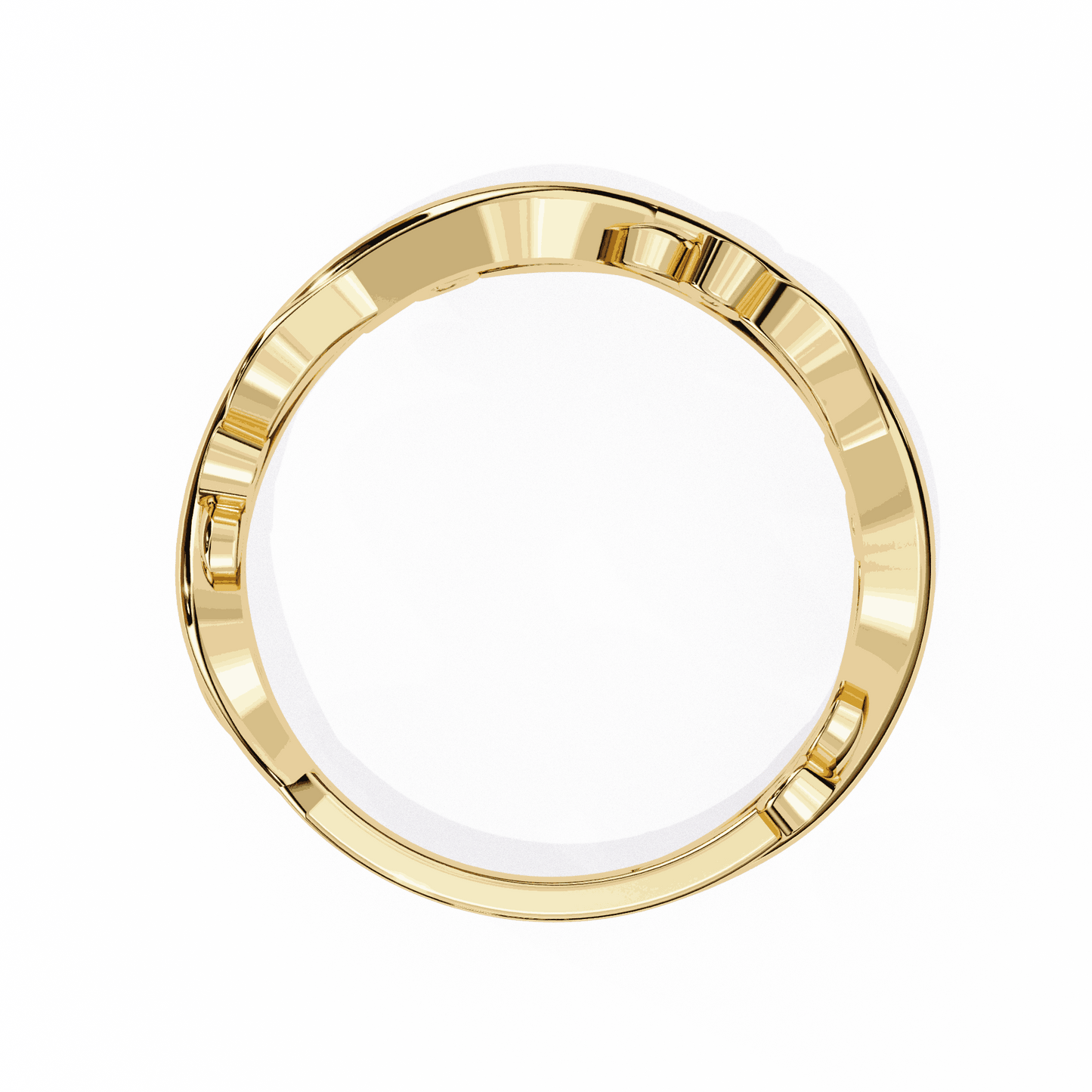 Round Cut Lab Grown Diamond Bezel Engagement Ring with Olive Branch and Berry Eternity Band