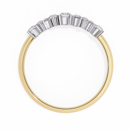 Round Cut Lab Grown Diamond Halo Engagement Ring with Scattered Constellation Cluster
