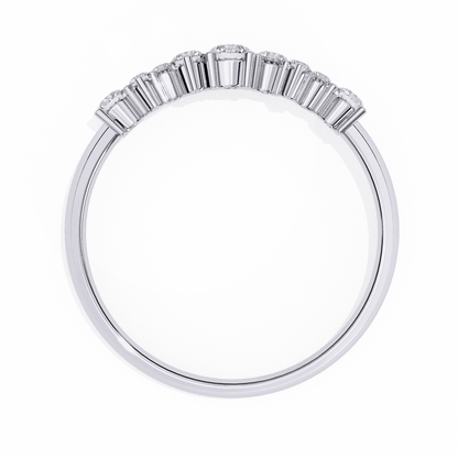 Round Cut Lab Grown Diamond Halo Engagement Ring with Scattered Constellation Cluster
