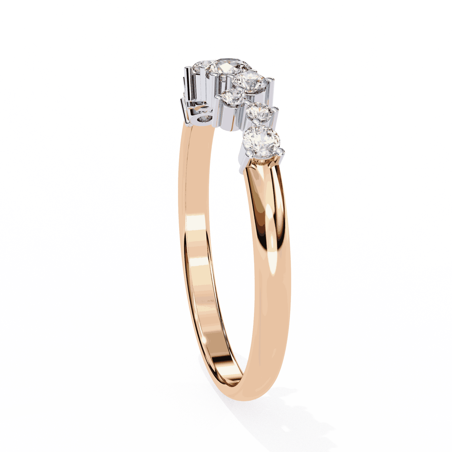 Round Cut Lab Grown Diamond Halo Engagement Ring with Scattered Constellation Cluster