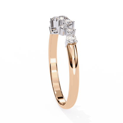 Round Cut Lab Grown Diamond Halo Engagement Ring with Scattered Constellation Cluster