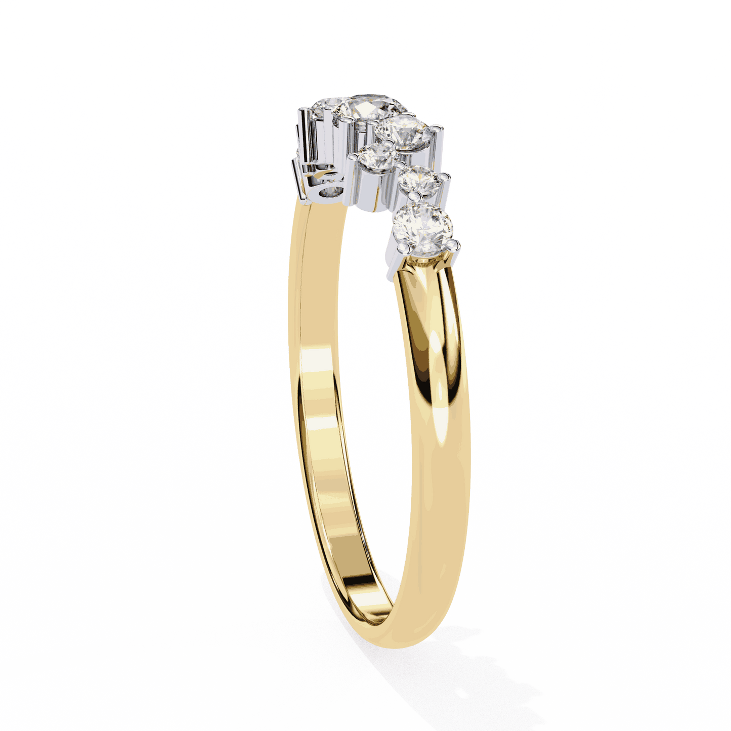 Round Cut Lab Grown Diamond Halo Engagement Ring with Scattered Constellation Cluster