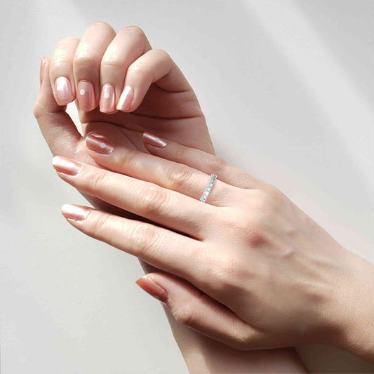 Emerald Cut Lab Grown Diamond Pave Engagement Ring with Double Row Baguette and Pave Band
