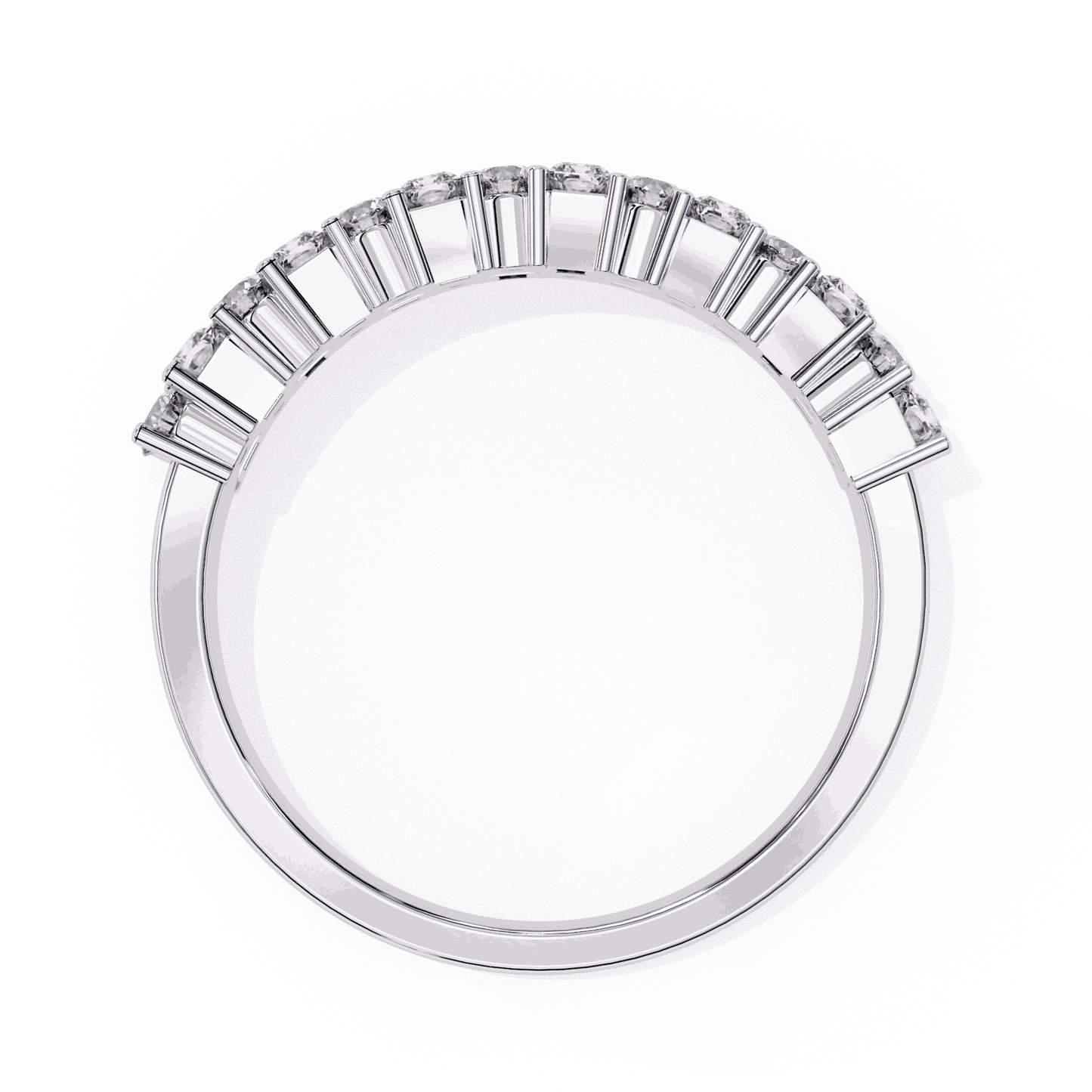 Radiant Cut Lab Grown Diamond Pave Engagement Ring with Double Row Checkerboard Mixed Cut Band