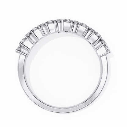 Radiant Cut Lab Grown Diamond Pave Engagement Ring with Double Row Checkerboard Mixed Cut Band