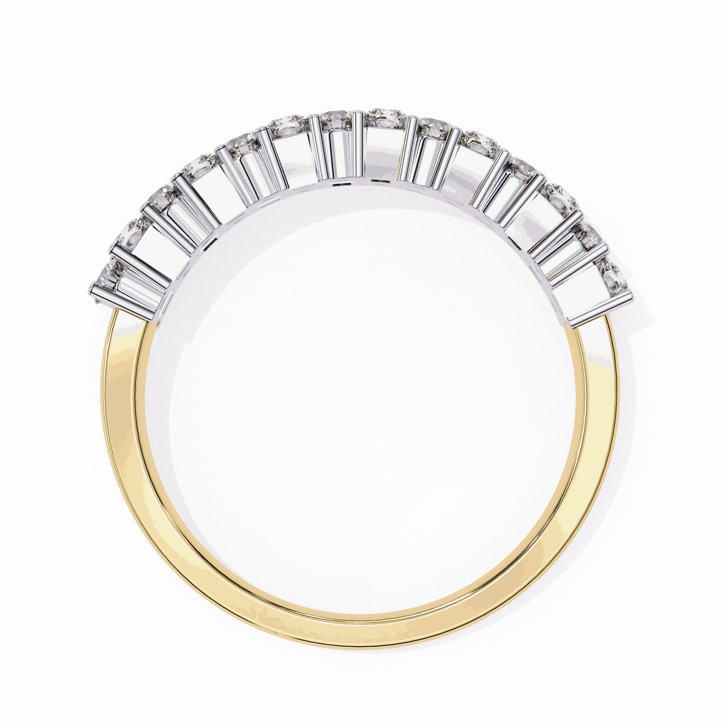Radiant Cut Lab Grown Diamond Pave Engagement Ring with Double Row Checkerboard Mixed Cut Band