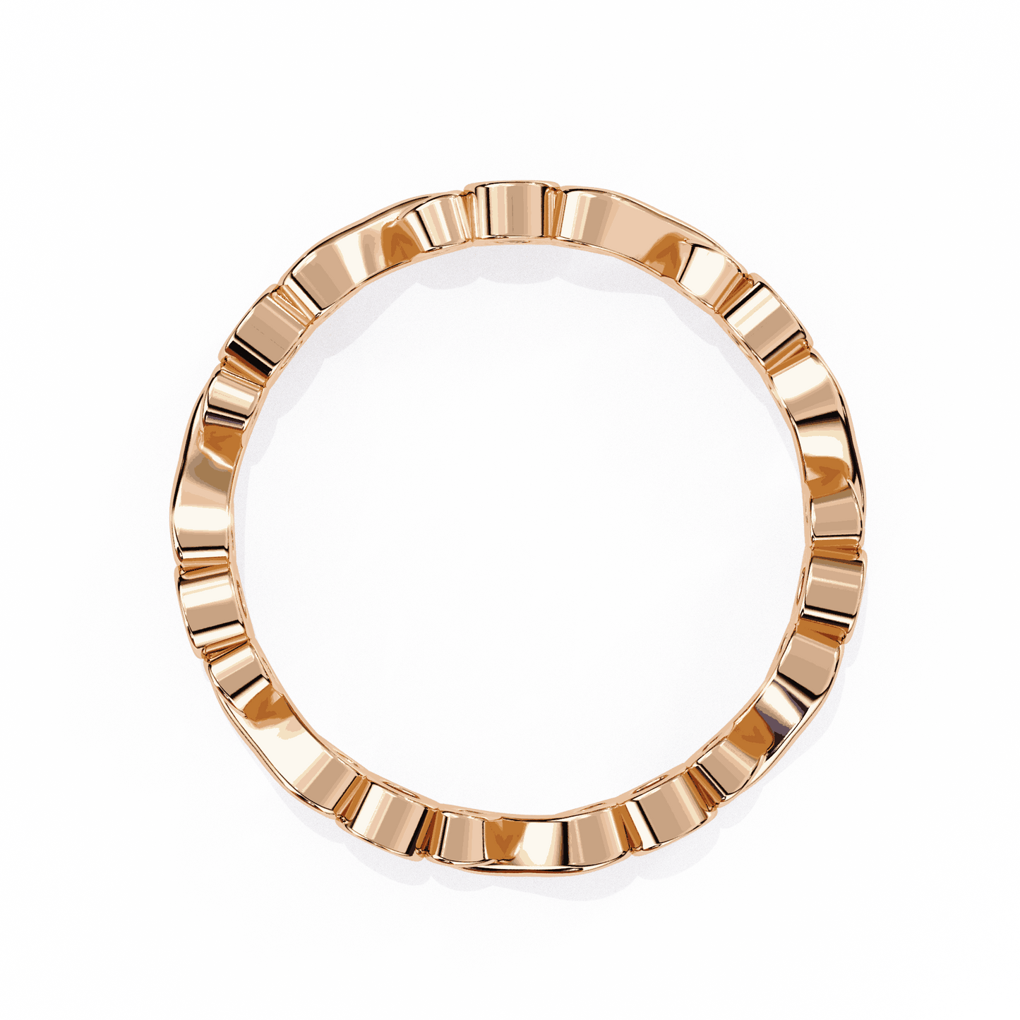 Round Cut Lab Grown Diamond Bezel Engagement Ring with Infinity Twist Eternity Band