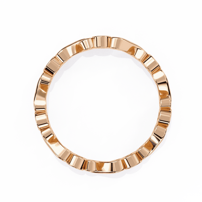 Round Cut Lab Grown Diamond Bezel Engagement Ring with Infinity Twist Eternity Band