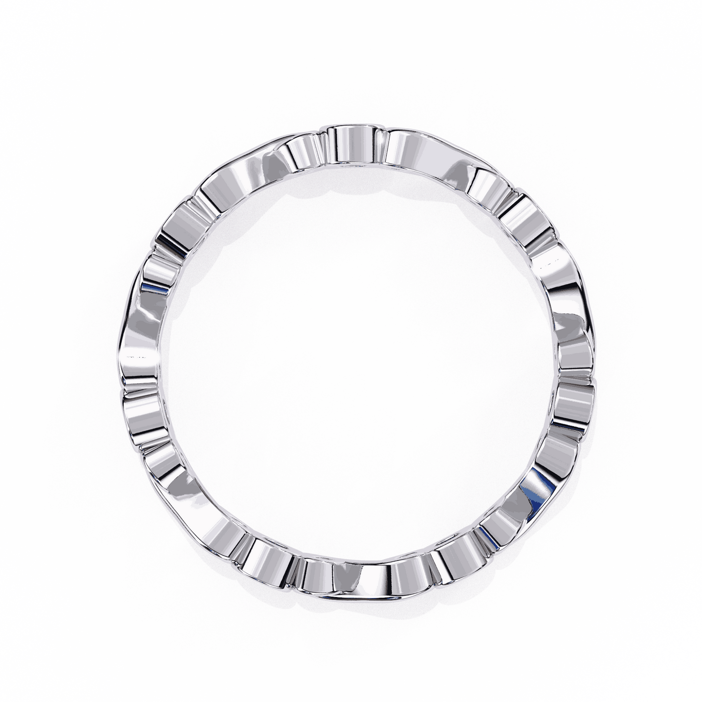 Round Cut Lab Grown Diamond Bezel Engagement Ring with Infinity Twist Eternity Band