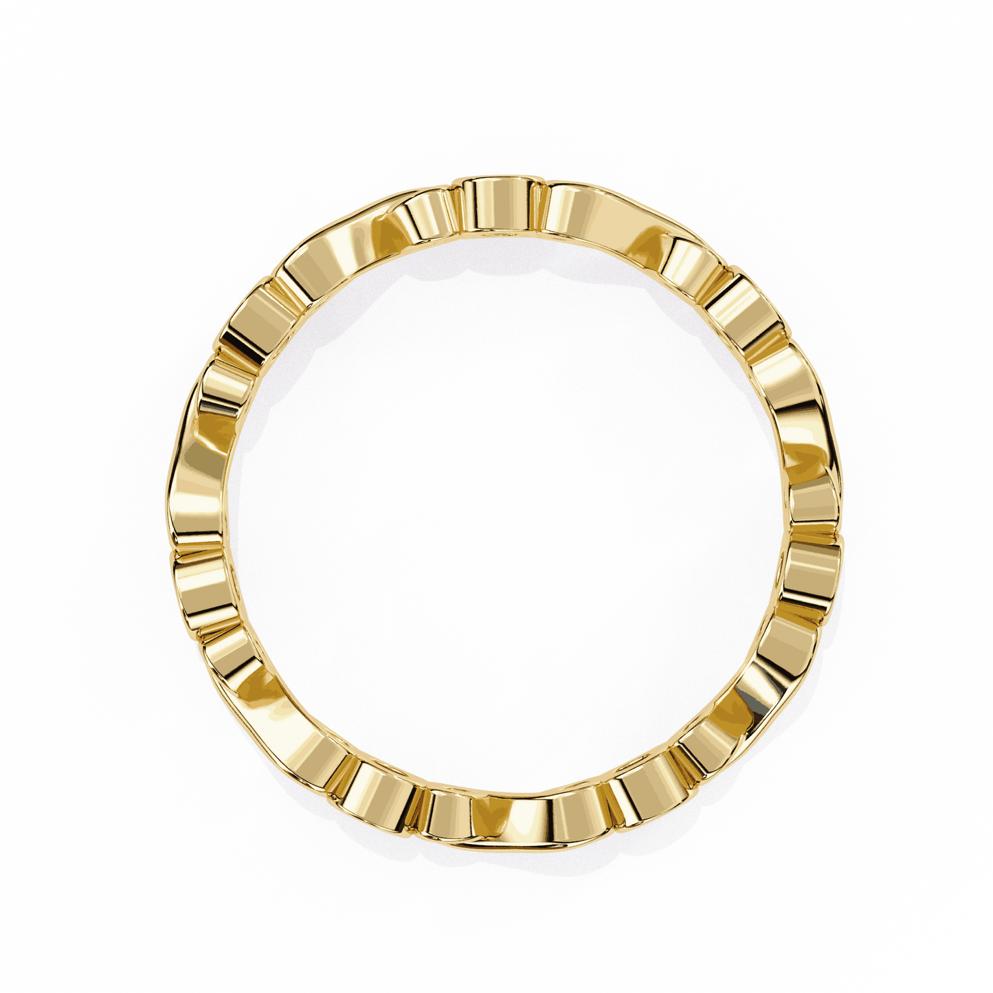 Round Cut Lab Grown Diamond Bezel Engagement Ring with Infinity Twist Eternity Band