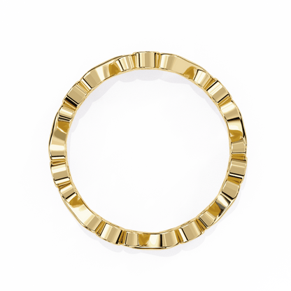 Round Cut Lab Grown Diamond Bezel Engagement Ring with Infinity Twist Eternity Band