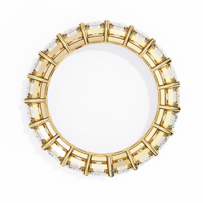 14K White Gold 5.00 CTW IGI Certified Emerald Lab Grown Diamond Eternity Band