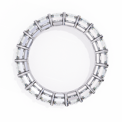 14K White Gold 5.00 CTW IGI Certified Emerald Lab Grown Diamond Eternity Band