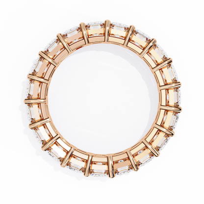 14K White Gold 5.00 CTW IGI Certified Emerald Lab Grown Diamond Eternity Band