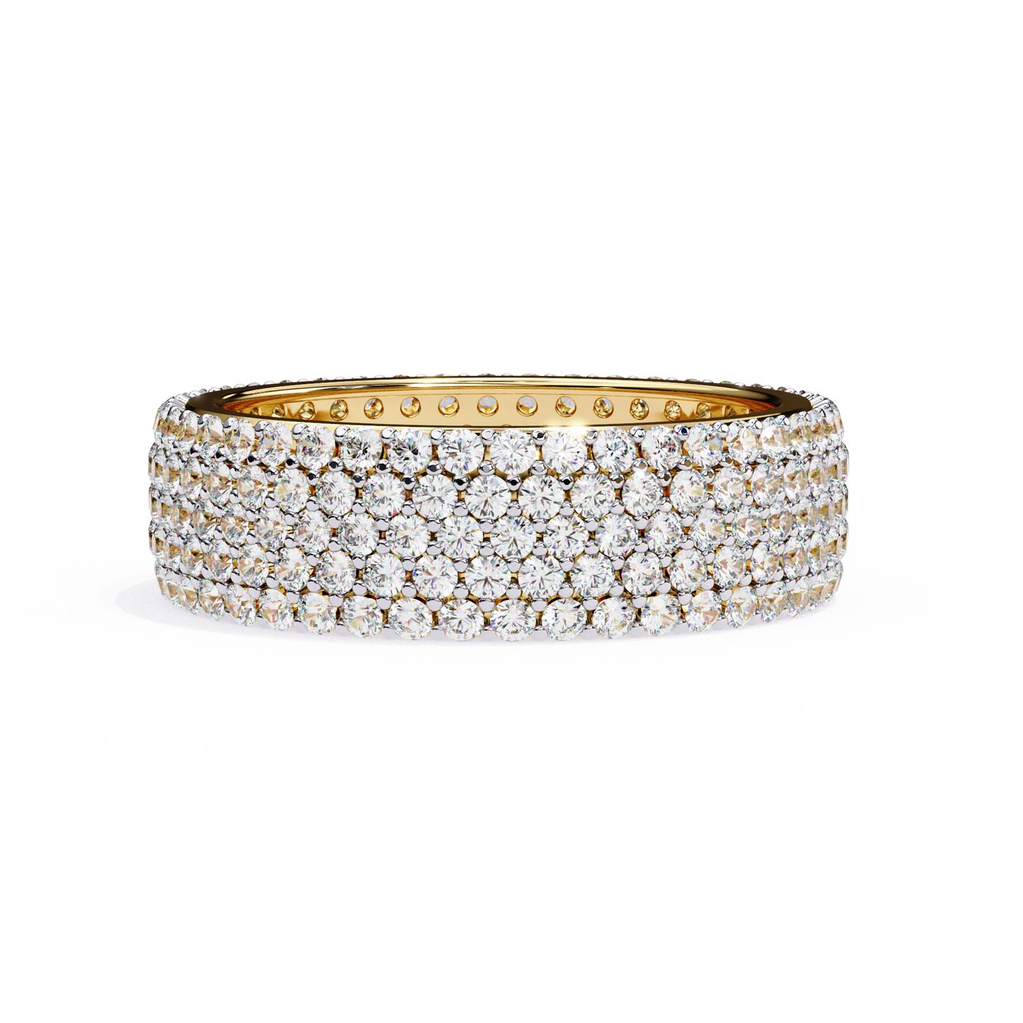 14K White Gold Round Lab Grown Diamond Band