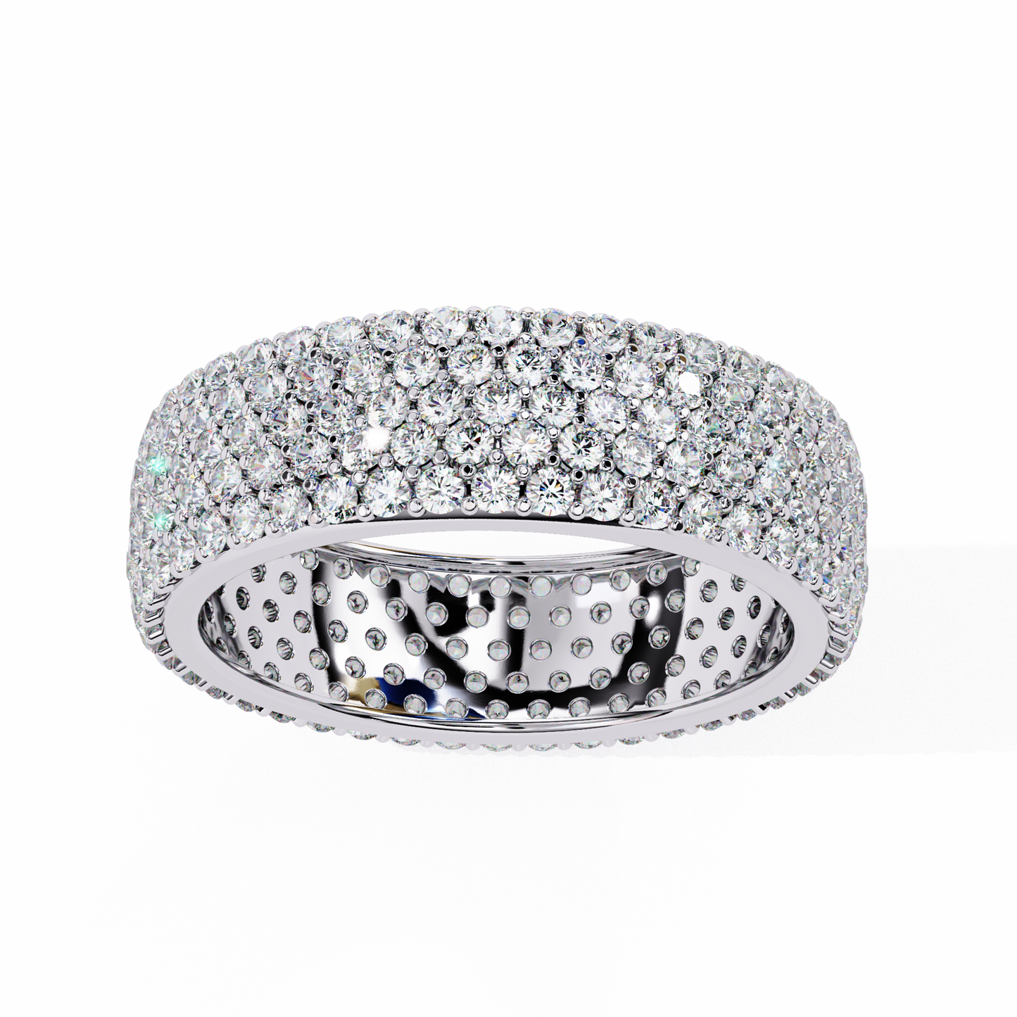 14K White Gold Round Lab Grown Diamond Band