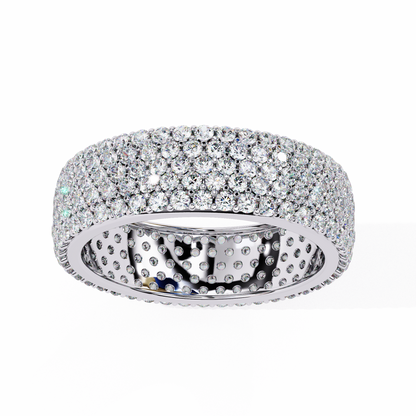 14K White Gold Round Lab Grown Diamond Band