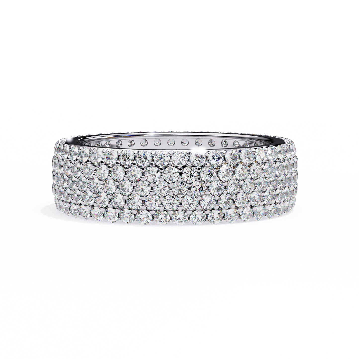 14K White Gold Round Lab Grown Diamond Band