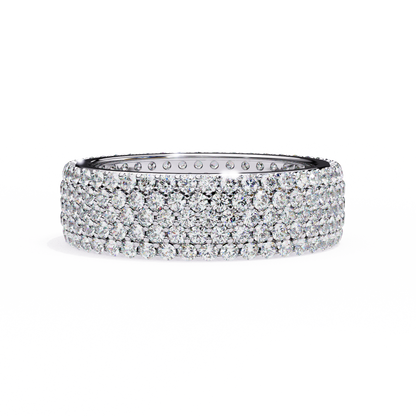 14K White Gold Round Lab Grown Diamond Band