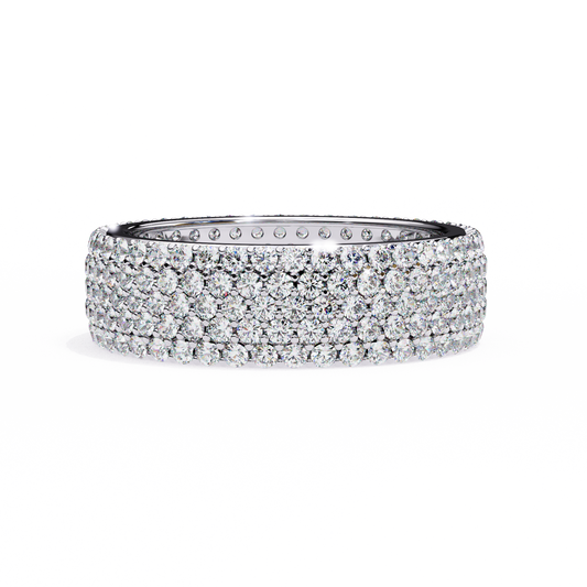 14K White Gold Round Lab Grown Diamond Band