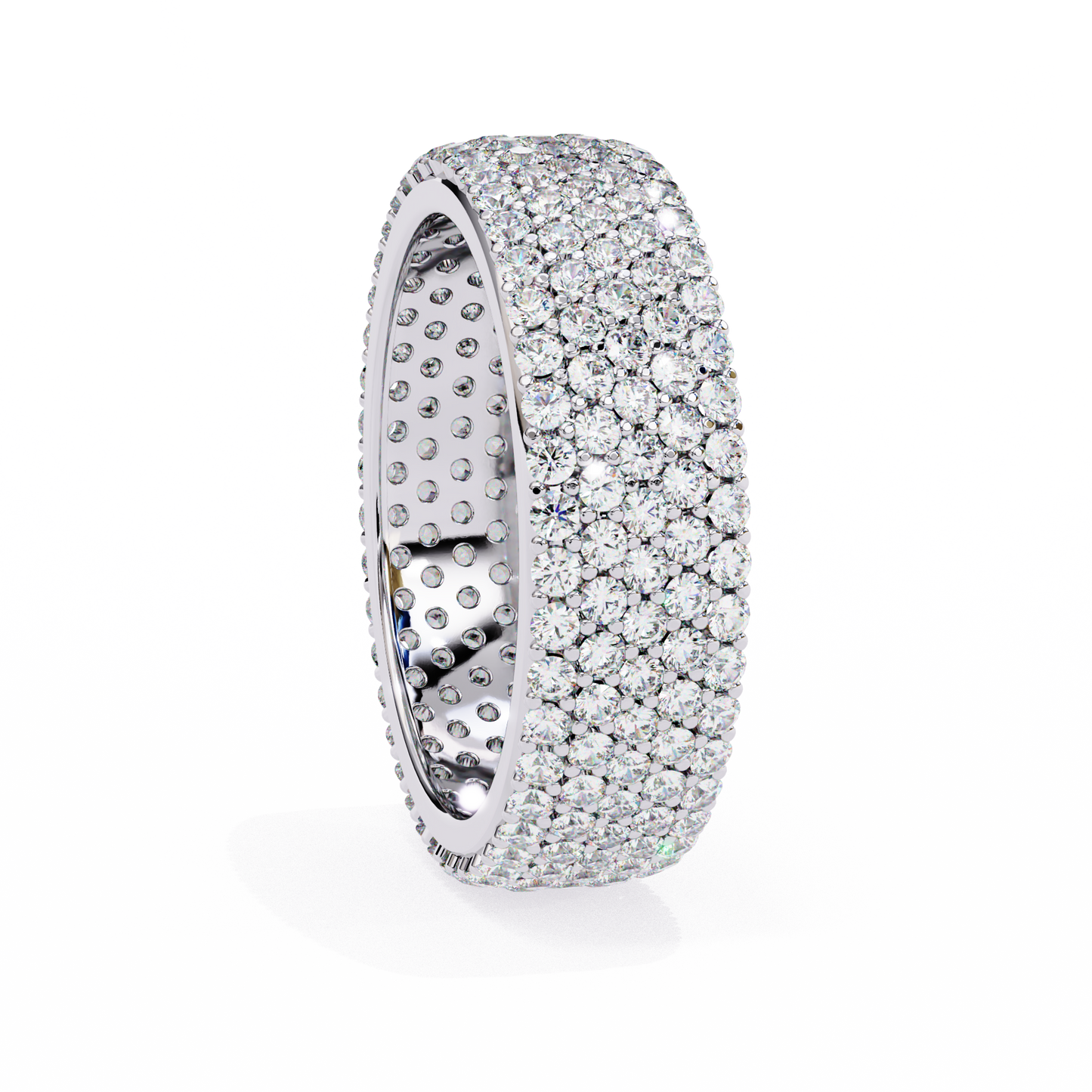 14K White Gold Round Lab Grown Diamond Band