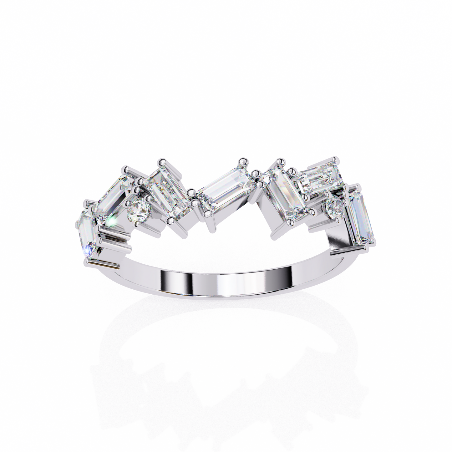 14K White Gold Lab Grown Diamond Band