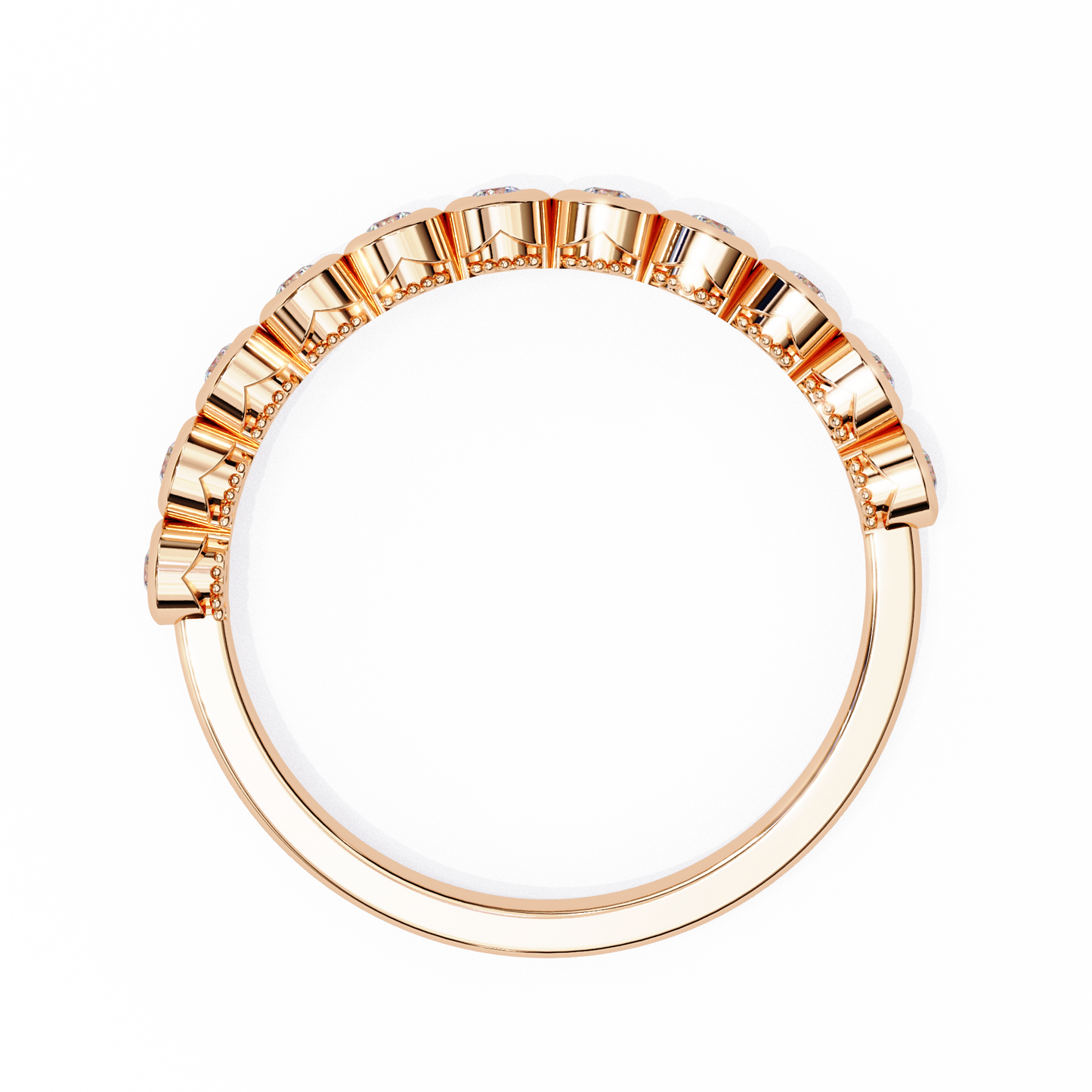 14K White Gold Round Lab Grown Diamond Band