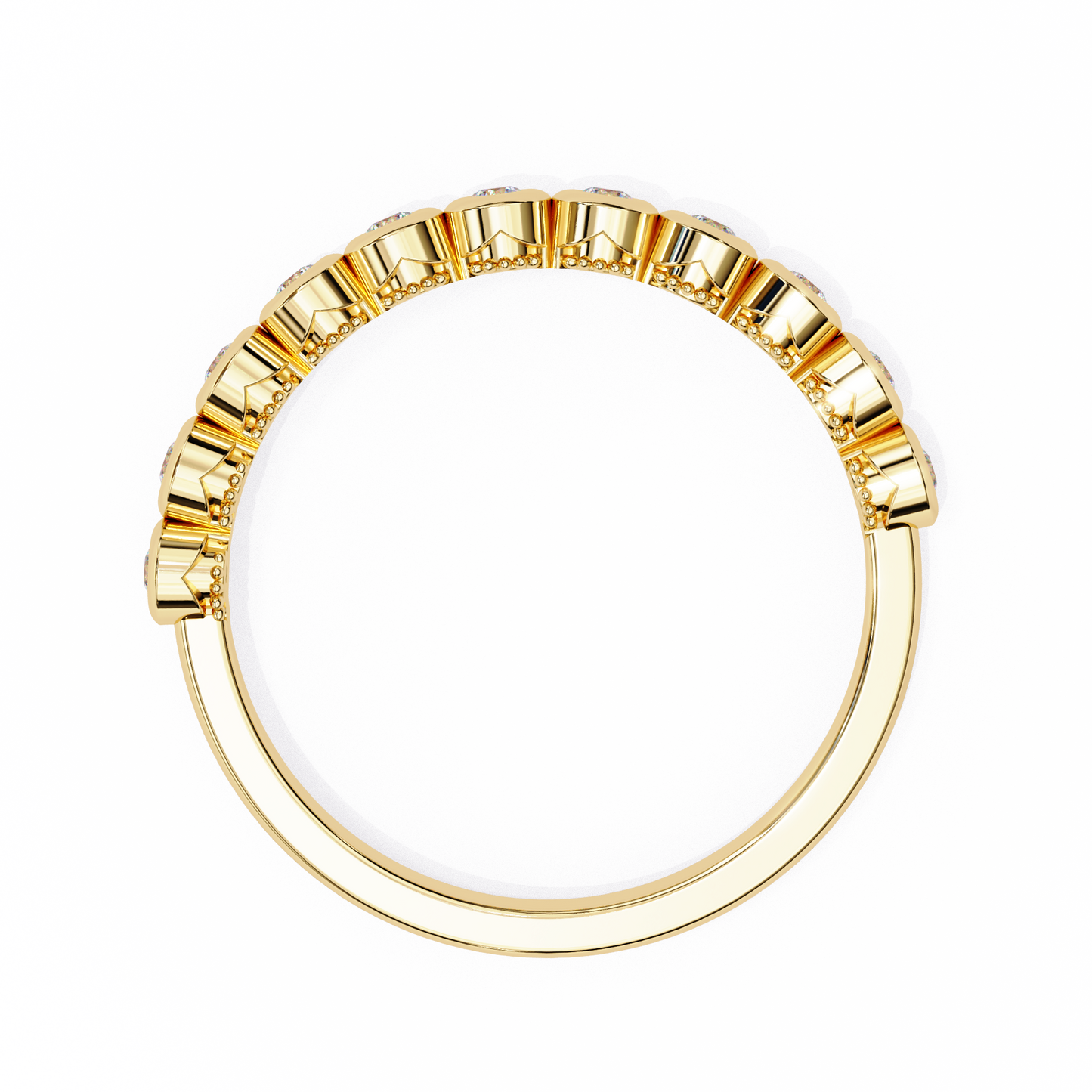 14K White Gold Round Lab Grown Diamond Band