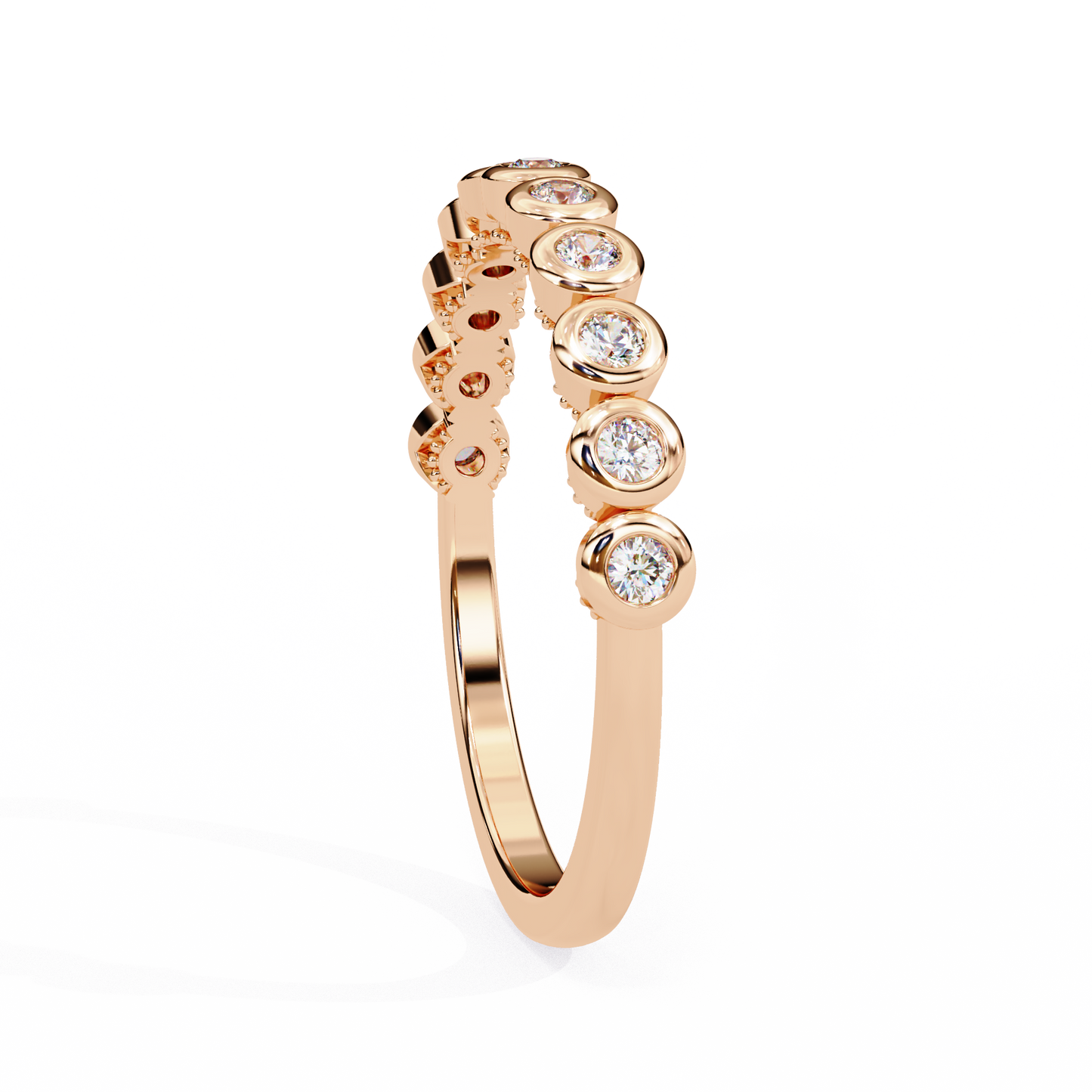 14K White Gold Round Lab Grown Diamond Band