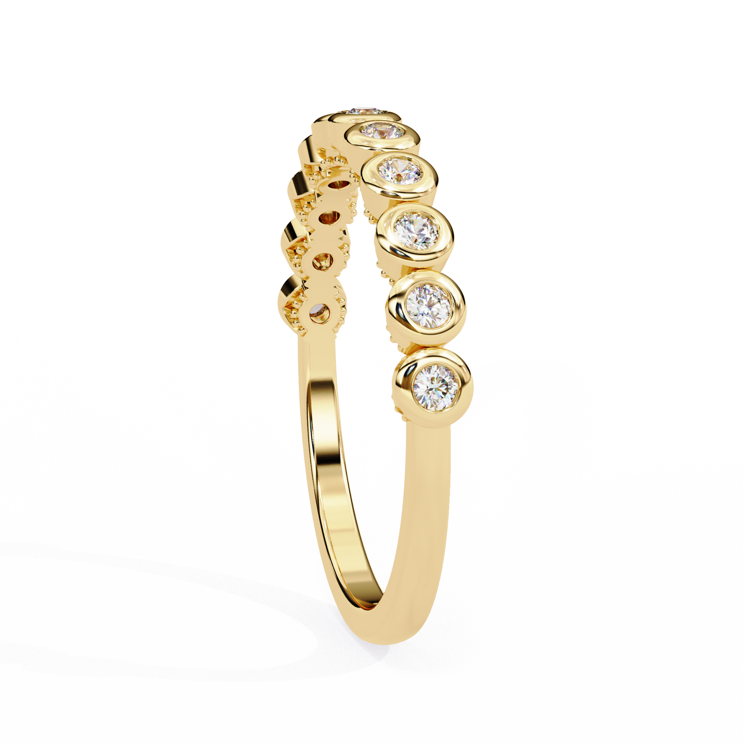 14K White Gold Round Lab Grown Diamond Band