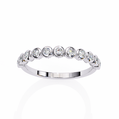 14K White Gold Round Lab Grown Diamond Band